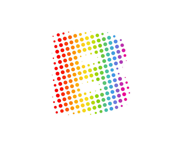 Halftone Letter b kleurrijke Dot pictogram Logo Design-Element - Vector, afbeelding