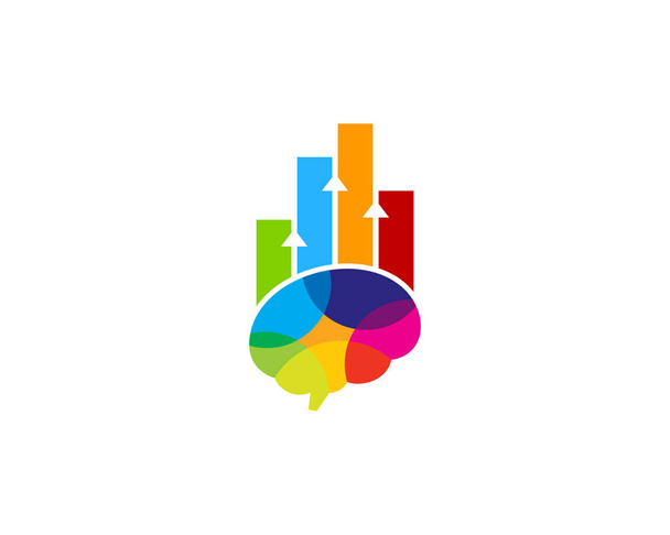 Graph Brain Logo Icon Design - Vetor, Imagem