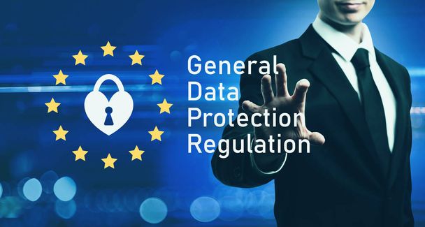 GDPR with businessman - Photo, Image