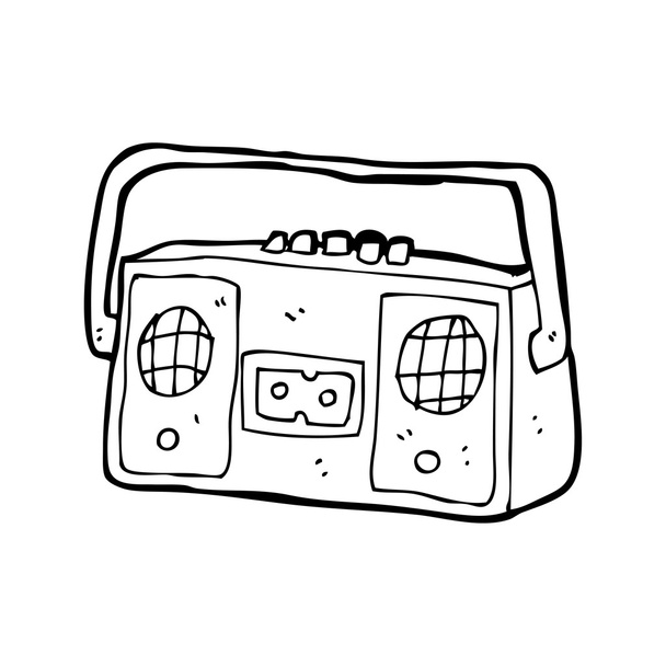 Retro cassette player cartoon - Vector, Image