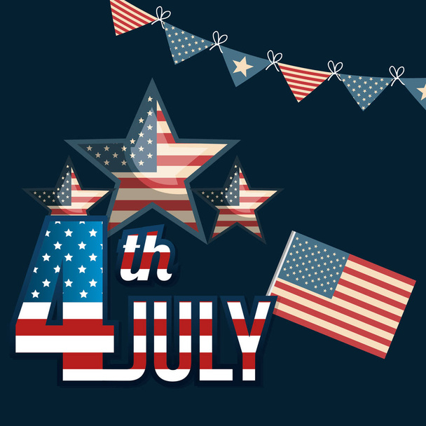 EE.UU. independencia estrella del día
 - Vector, imagen