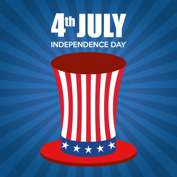 USA independence day with hat - Vector, Image