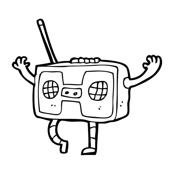 レトロなテープ カセット プレーヤー漫画 - ベクター画像