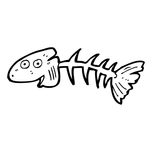 Stare ryby kości kreskówka - Wektor, obraz