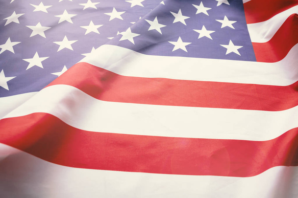 antike amerikanische Flagge schwenken Muster Hintergrund in rot blau weiß Farbkonzept für die USA 4. Juli Unabhängigkeitstag. - Foto, Bild