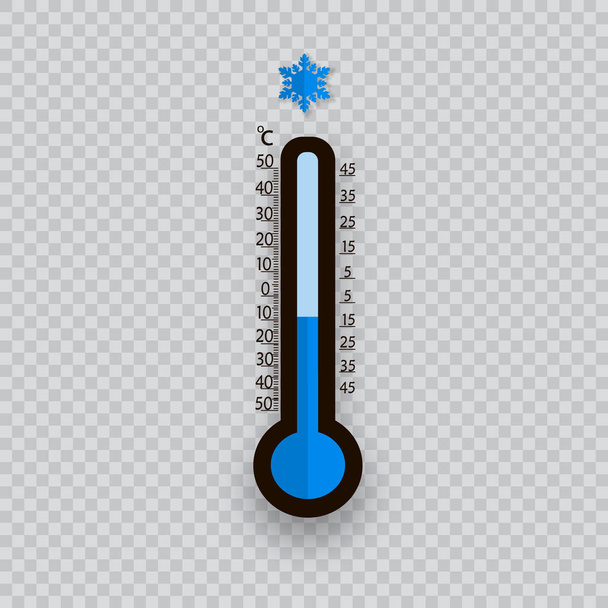 Meteorology thermometers isolated. Cold and heat temperature. Vector illustration. Celsius and fahrenheit - Vektor, kép