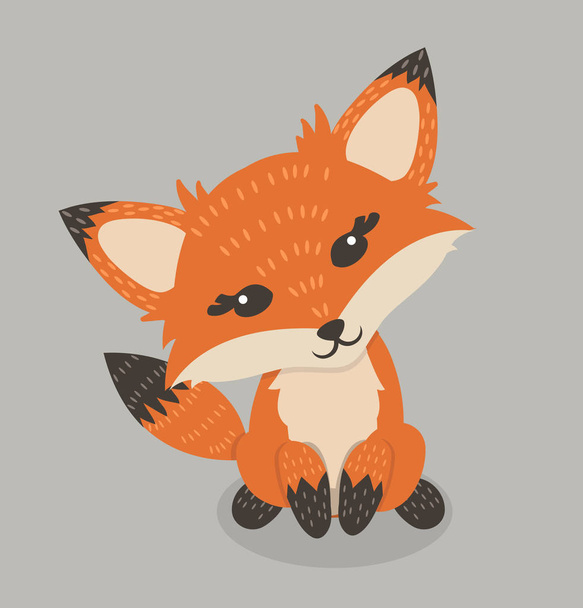 Red fox cartoon Illustration - Vettoriali, immagini