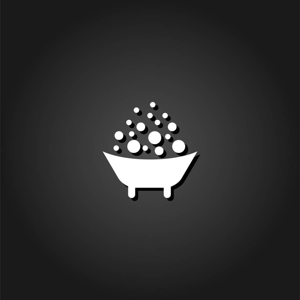 Baby bath icon flat. - Vector, Image