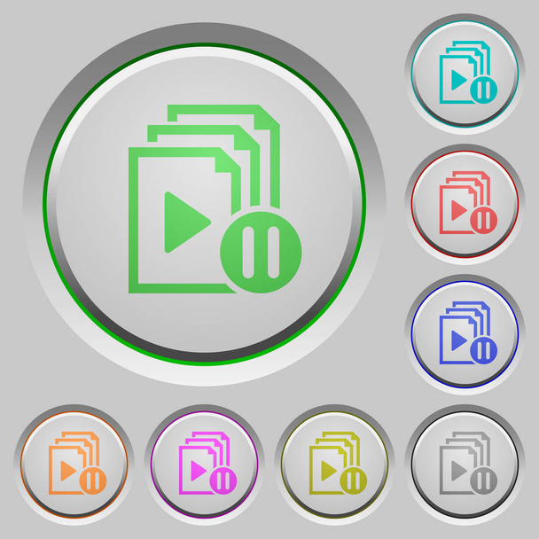 Pausa playlist icone a colori sui pulsanti affondati
 - Vettoriali, immagini