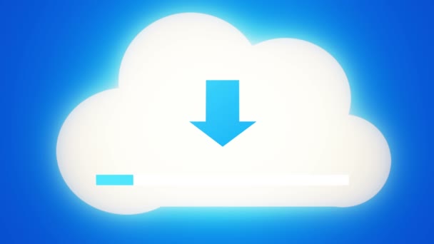 4k Letöltés az informatív felhő, betöltése folyamatban, web tech háttér. - Felvétel, videó