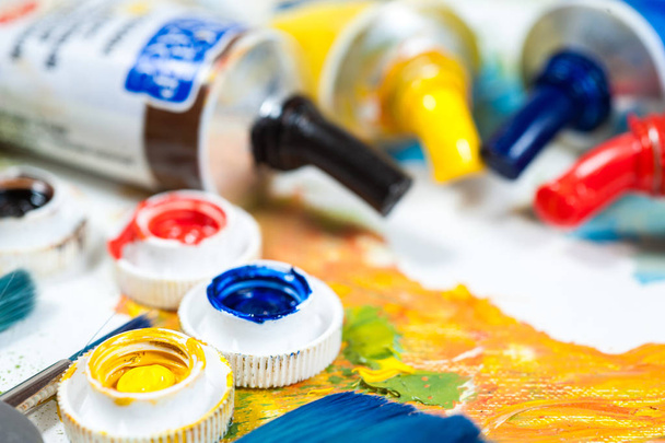 colourfull oil paints - Photo, Image