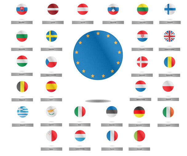 Serie di icone rotonde dei paesi dell'Unione europea. illustrazione vettoriale
 - Vettoriali, immagini