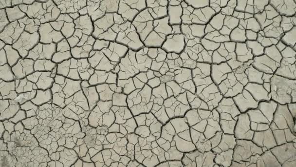 Pragnienie i udar cieplny koncepcja na suszone ziemi w suchej gorącej pustyni - Materiał filmowy, wideo