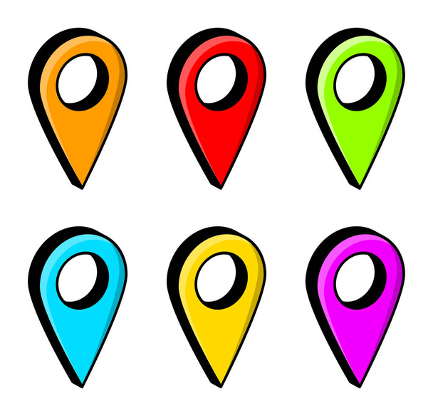 pin de ubicación para el diseño del vector de mapa aislado en blanco - Vector, imagen