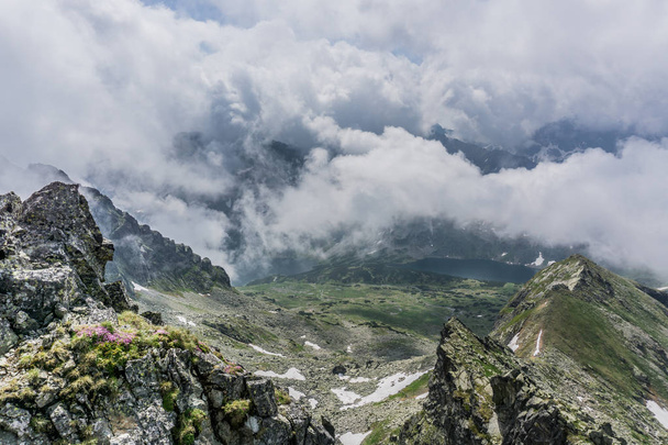 Great view of the foggy Tatra Mountains. Tatra National Park. Poland, Europe. Dramatic scene. Beauty world. - Fotografie, Obrázek