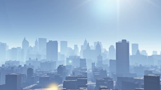 4 k kentsel inşaat, Newyork, mimari siluet uçan hava görünümünü - Video, Çekim