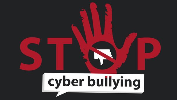 Stopp Cyber-Mobbing Banner Vektor Grafik-Design für Kampagne - Vektor, Bild