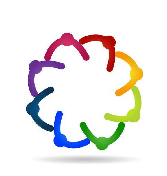 Teamarbeit unterstützt Menschen Gruppe, Vektor-Logo - Vektor, Bild