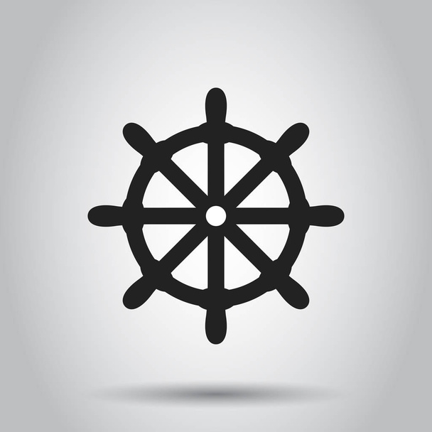 Steering wheel rudder icon. Vector illustration. Business concept ship wheel pictogram. - Διάνυσμα, εικόνα