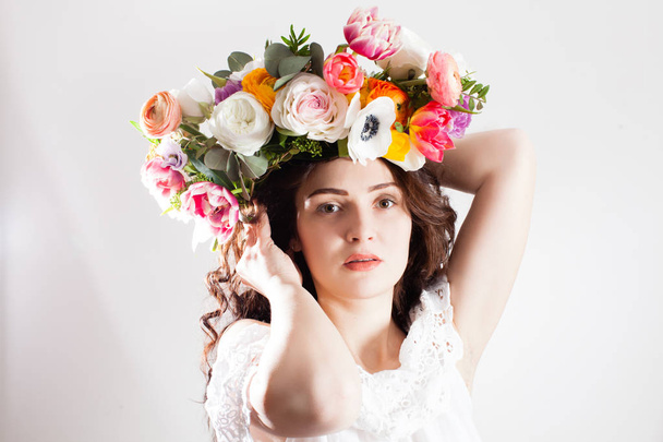 sensual young woman with wreath - Fotó, kép
