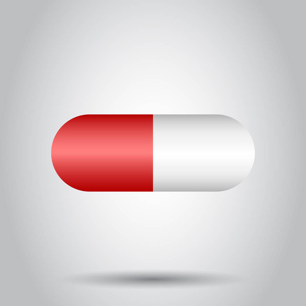 Pill vector icon in flat style. Tablet illustration pictogram. Capsule medical concept. - Vector, Image