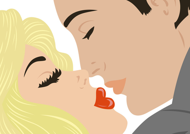Φιλί ζευγάρι - Διάνυσμα, εικόνα