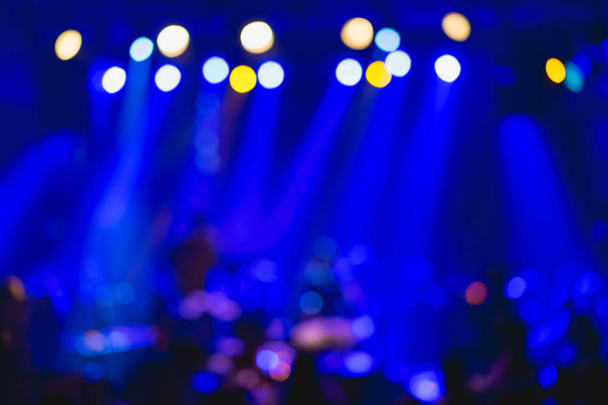 Blurry and bokeh lights of a concert or performance - Photo, Image