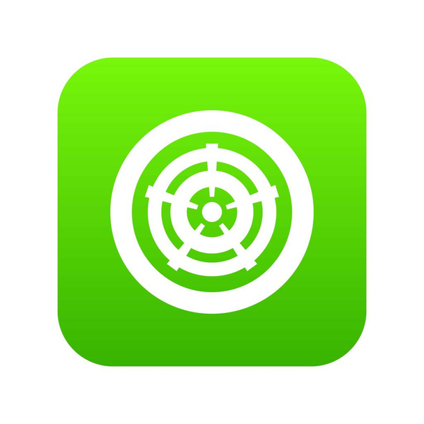 Car wheel icon digital green - Вектор,изображение