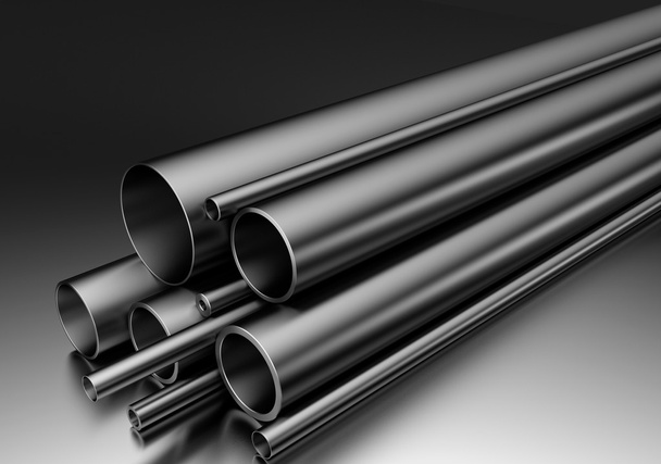Black steel tubes - Photo, Image
