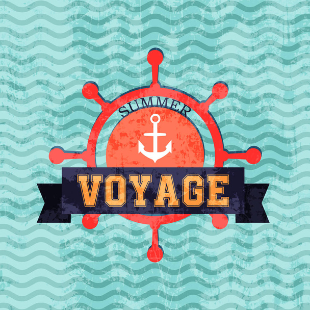 summer voyage retro illustration - Vecteur, image