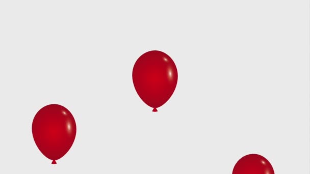 falling red balloons white background black friday animation hd - Felvétel, videó