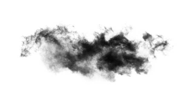 Black smoke on a white background - Photo, Image