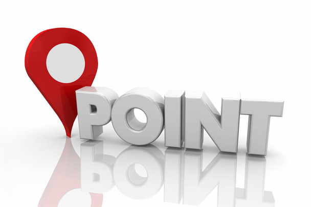 Point Map Pin Pinpoint Exact Location 3d Render Illustration - Foto, Imagem