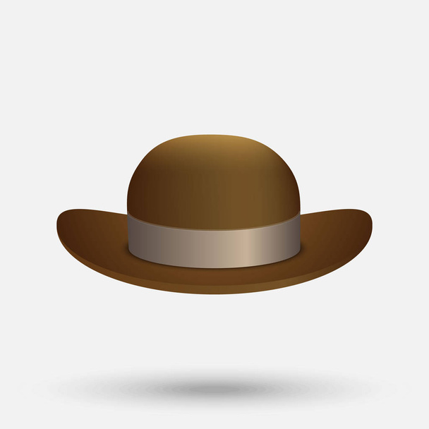 bowler hat on a white background - Vetor, Imagem