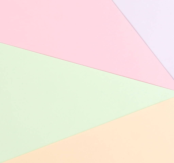 Abstract pastel colors pattern papers background. Minimal geometric fashion background. Flat lay, Top view. Copy space - Foto, immagini