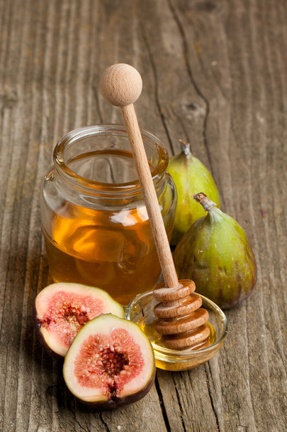 Ripe Fig Fruits with honey - Zdjęcie, obraz