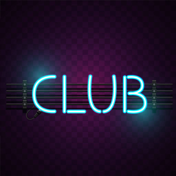 Club Neon Sign Purple Background Vector Image - Vektor, kép