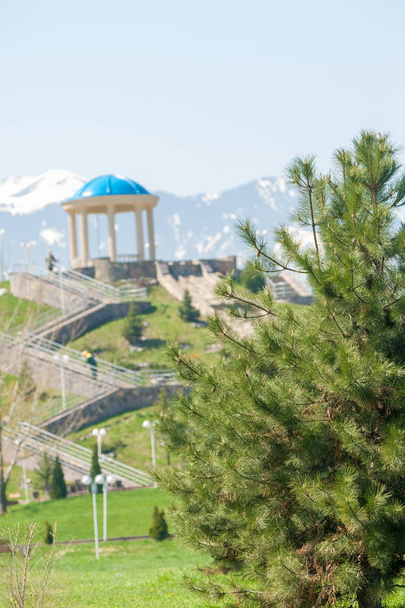 Kazajstán, principios de primavera. Parque del primer presidente del país. Parque central en el día soleado. hermoso parque verde
 - Foto, imagen