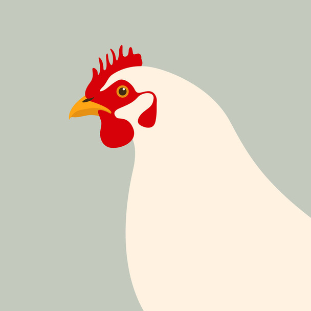 illustration vectorielle tête de poulet profil de style plat
  - Vecteur, image