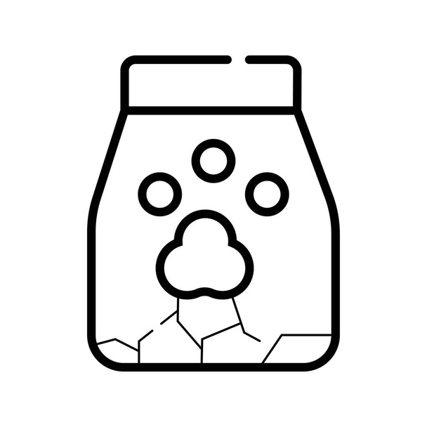 Pet cat food bag icon illustration - Vector, Image