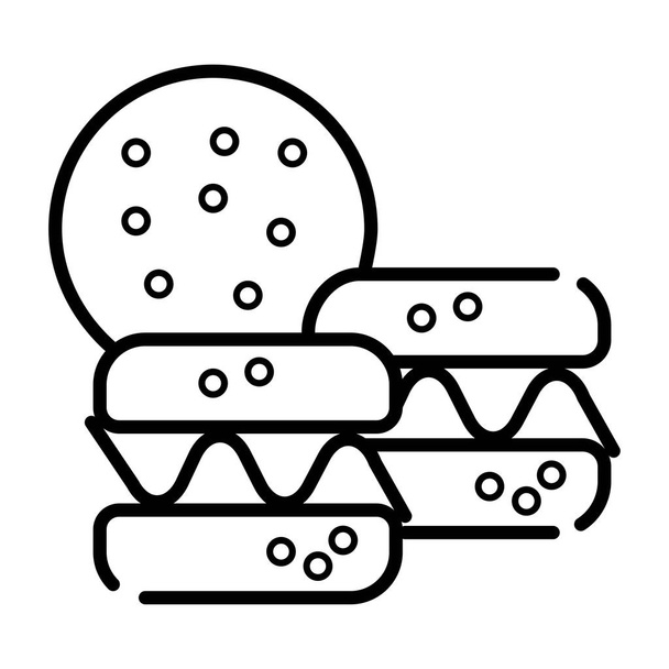 Macaron doodle ikon-vektoros - Vektor, kép