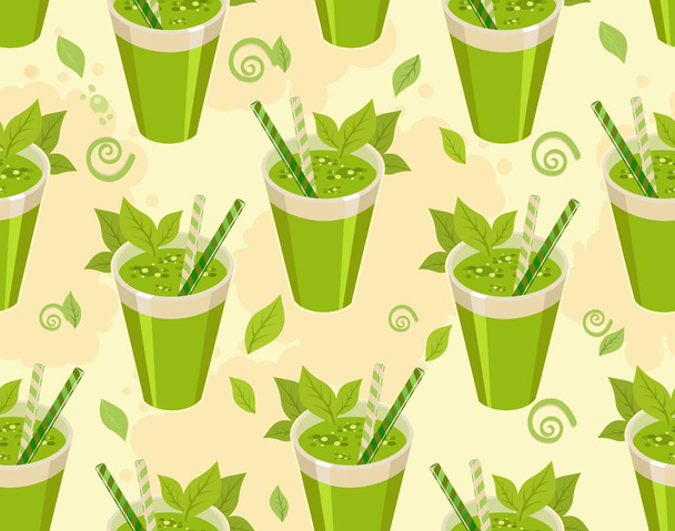 green cocktail seamless pattern - Vector, Image
