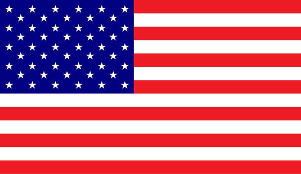 Americká vlajka ilustrace. Old glory. Počáteční a pruhy. Červená, bílá a modrá - Vektor, obrázek