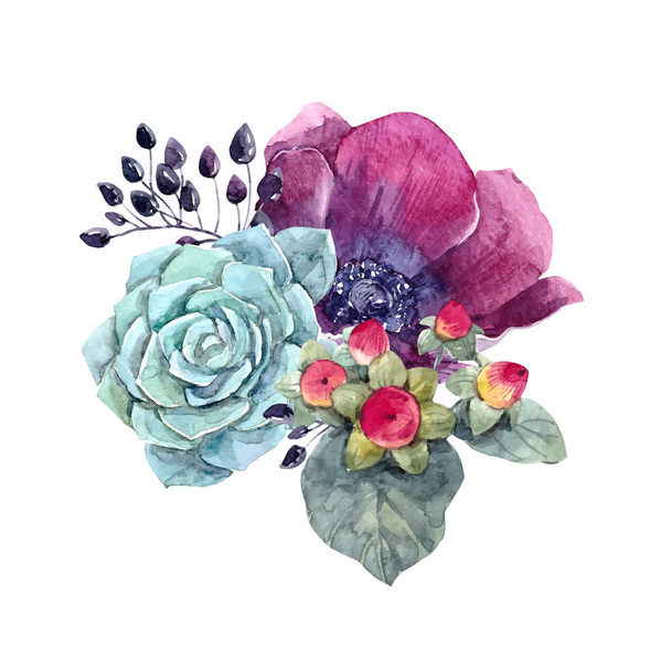 Acuarela floral vector composición
 - Vector, imagen
