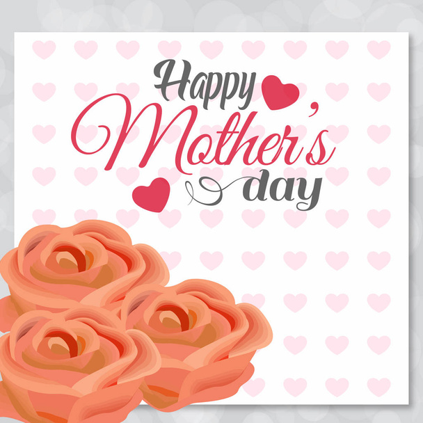 Happy Mother's day card with typography and light background - Вектор, зображення
