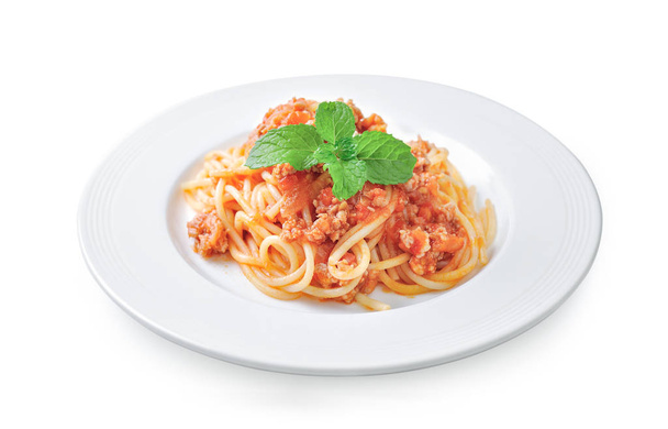 spaghetti pasta with tomato beef sauce - Zdjęcie, obraz