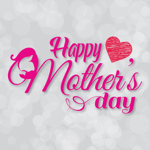 Happy Mother's day card with typography and grey background - Vektor, kép