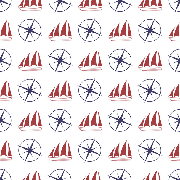 Hajózási és Seamless Pattern - Vektor, kép