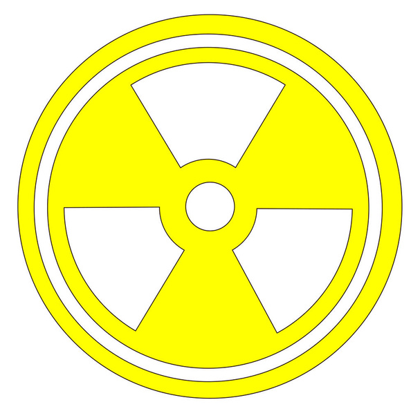 Sugárzás bejelentkezés sárga elszigetelt fehér background - Vektor, kép