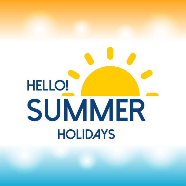 frohe Sommergrüßkarte mit hellem Hintergrund, Vektor, Illustration - Vektor, Bild